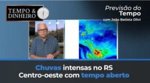 Chuvas intensas concentradas sobre o Rio Grande do Sul. Centro-oeste com tempo aberto