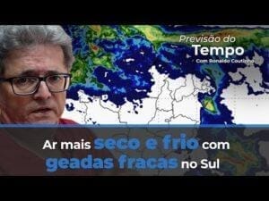 Ar mais seco e frio com geadas fracas no Sul. Tempo firme na maior parte do País, informa Ronaldo Coutinho