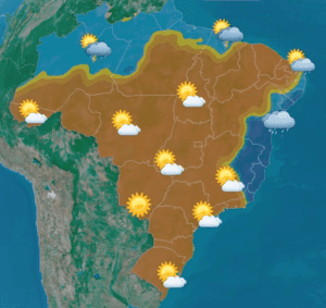 Confira a previsão do tempo para esta segunda-feira (31) para todo o Brasil