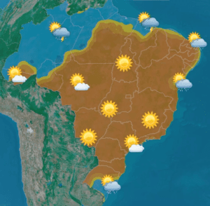 Confira a previsão do tempo para esta sexta-feira (04) para todo o Brasil