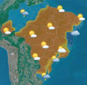 Confira a previsão do tempo para esta quinta-feira (17) para todo o Brasil