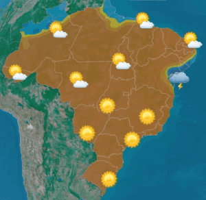Confira a previsão do tempo para esta quarta-feira (02) para todo o Brasil