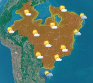 Confira a previsão do tempo para esta terça-feira (22) para todo o Brasil
