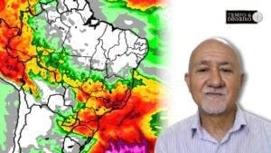 Chuvas no centro e sudeste do país, em SC e PR