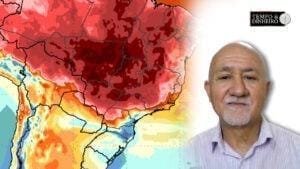 Chuvas no RS e altas temperaturas em grande parte do Brasil