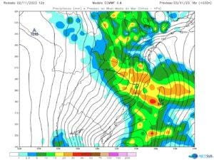 Perigo por chuva intensa e vento nas proximas horas no sul do Brasil