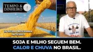 Soja e milho seguem bem. Calor e chuva no Brasil.