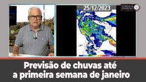 Previsão de chuvas espalhadas pelo BR até a primeira semana de janeiro com chegada de frente fria