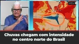 Chuvas chegam com intensidade no centro norte do Brasil.