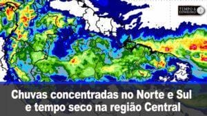 Chuvas concentradas no Norte e Sul mas com tempo seco na região Central, informa Ronaldo Coutinho
