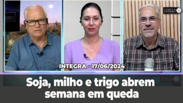 Soja, milho e trigo abrem semana em queda. Dólar sobe ,bolsa cai. Chuvas intensas no RS