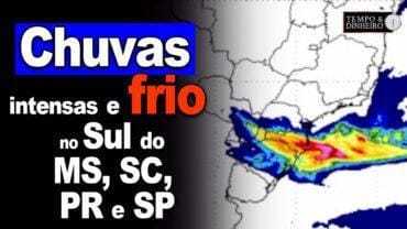 Previsão do tempo mostra chuvas intensas e frio na região Sul do MS, SC, PR e SP