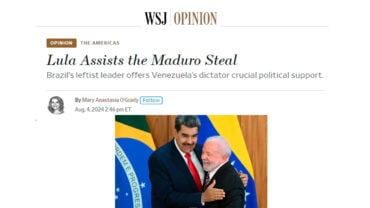 Líder esquerdista do Brasil oferece apoio político crucial ao ditador da Venezuela