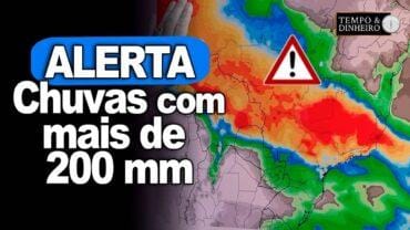 Chuvas com mais de 200 mm no ES, RJ, sul da BA e de MG. Chuva no centro-norte, informa R Coutinho