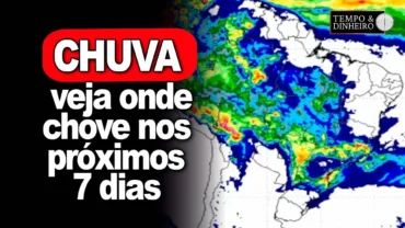 Chuvas entram pelo Cone Sul e se espalham com altos volumes pelo Brasil Central