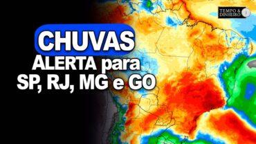 Chuvas em bons volumes em boa parte do País com atenção para SP, RJ, MG ,GO e irregulares no RS