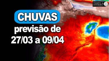 Previsão do tempo: chegada de frente fria e muita chuva pelo Sul em direção ao Centro-Norte