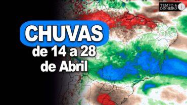 Previsão do tempo mostra mês de abril com excelentes chuvas. Frio deve chegar, informa R. Coutinho