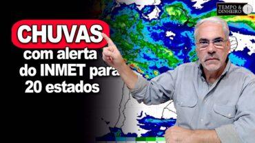 Chuva com alerta do INMET para 20 estados nesta semana. Veja a previsão para os próximos 7 dias
