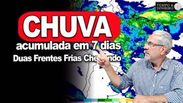 Previsão de muita chuva no RS com a chegada de 2 frentes frias, alertas para RJ, ES e região Norte