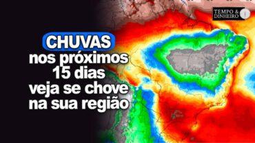 Previsão mostra duas frentes frias com chuva, frio e até neve no Sul. Chuvas nos extremos do Brasil