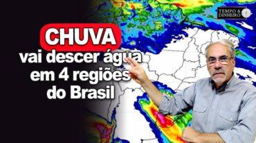 Chuvas em ao menos 4 regiões do País com Brasil Central seco