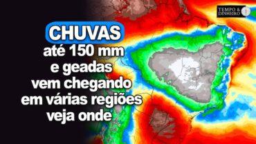 Chuvas de até 150 mm no RS, muito frio e geadas previstas para o café em MG. Veja a previsão