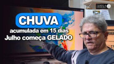 Frio congelante no Sul e Sudeste chegando até Amazônia. Brasil central seco. Chuvas no Norte e NE