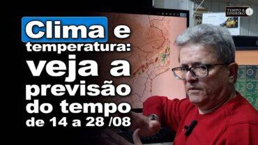 Previsão do tempo com chuvas volumosas no Norte e Nordeste, com Centro-Sul seco.