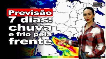 Chuvas no entorno do Br Central e temperaturas mais baixas no Sul.