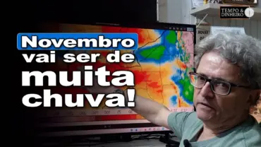 Chuva! Novembro promete ser um mês com bons volumes. E tem alerta de chuva forte no Sul